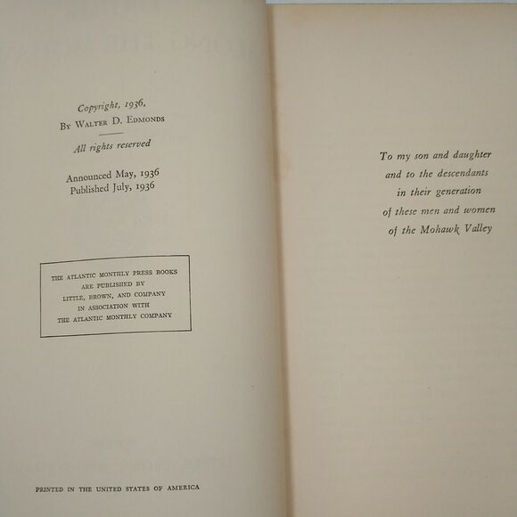 Edmonds Walter D Drums Along The Mohawk 1st Edition 1st Printing - Picture 5 of 8